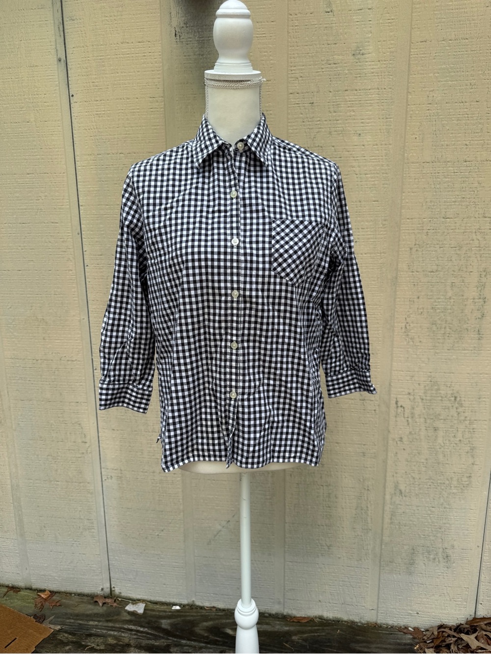 Lauren Ralph Lauren Black & White Gingham Button-Down Shirt